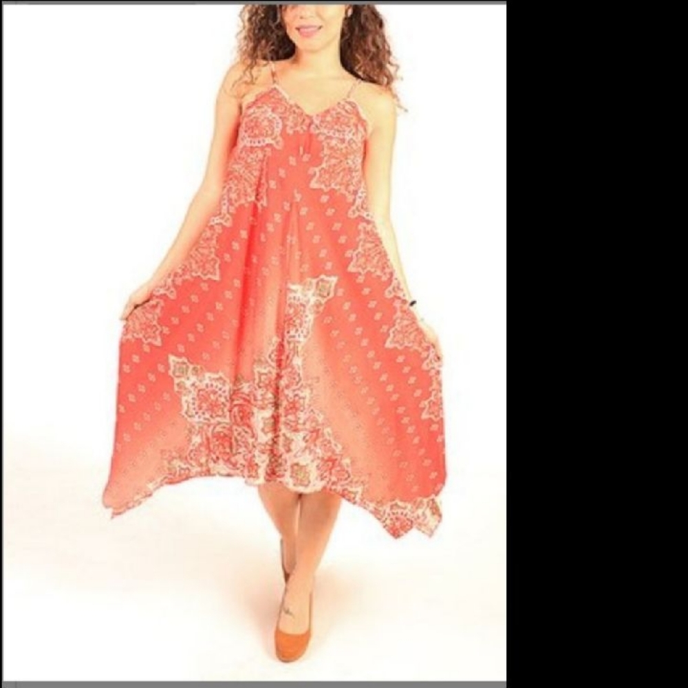 Gorgeous Floral Spagetti Strap Handkerchief Dress